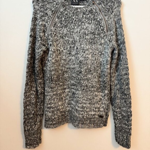 Armani Exchange Sweaters - Armani Exchange Size Small (S) A|X Armani Exchange Women's Marled Knit Zip Detai